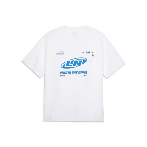 LINING x Лига Легенд Sports Life Collection T-рубашка унисекс сливочного цвета передняя часть среднего размера большого размера Image