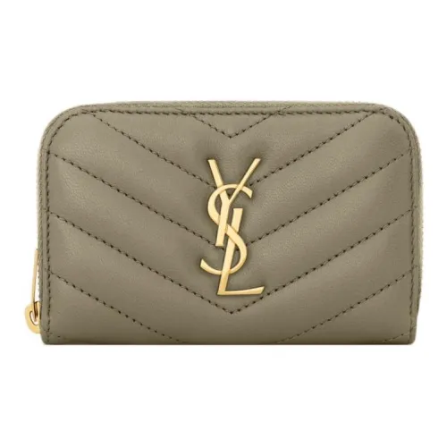 SAINT LAURENT CASSANDRA Lambskin Wallet Women's Moss Green
