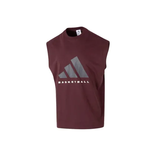Adidas Баскетбольная футболка унисекс красная