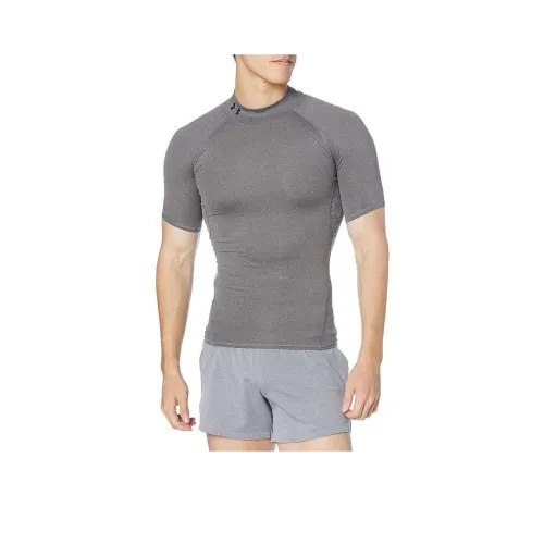 Under Armour HeatGear T-Shirt Мужской Угольный Серый Светлый Меланжевый Черный
