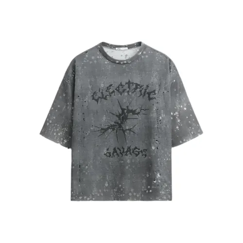 ZARA Серые Мужские T-рубашки