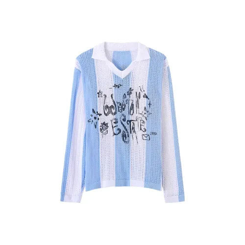 CONP T-Shirt Унисекс Синие Белые Полоски