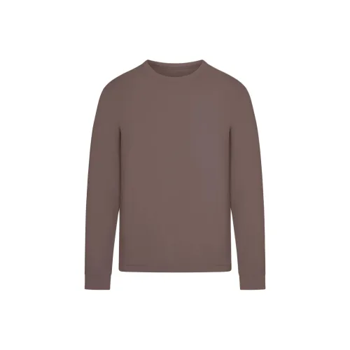 SKIMS FW24 Cotton MENS Классическая Рубашка с Длинным Рукавом T-Shirt Мужская Аметистовый Аметистовый