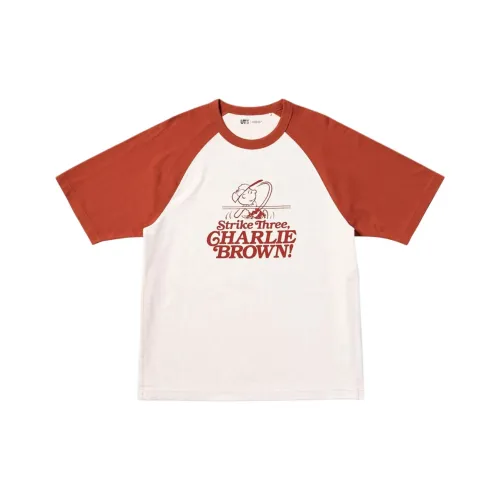 UNIQLO X PEANUTS Коллаборация SS25 T-рубашка Унисекс Оранжевый Коричневый