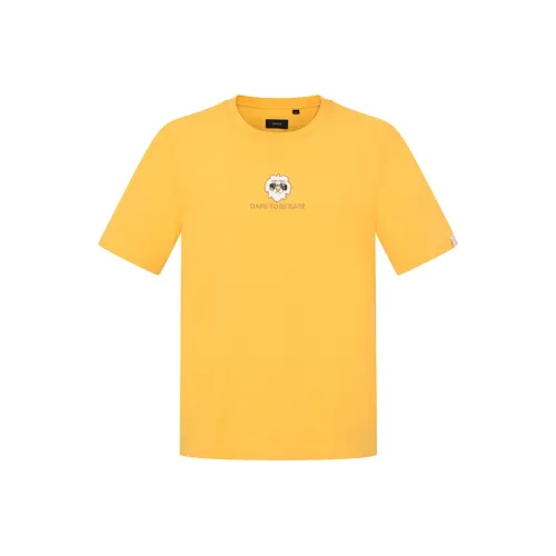 RARE Короткий рукав T-рубашки Мужской Желтый