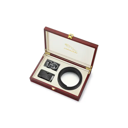 JAGUAR Ремни из коровьей кожи Мужской Черный Ширина 3,5 см