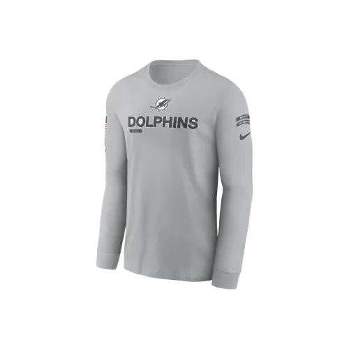 nike NFL FW24 Miami Dolphins Salute To Service Талисман Edge Legend T-Shirt Мужская Планшет Серебряный