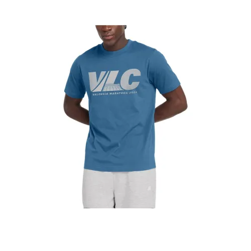 New Balance Graphic Valencia Marathon T-Shirt Мужская Blue Agate