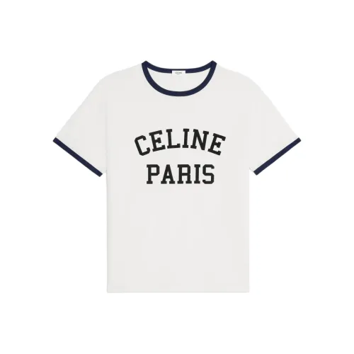 CELINE SS24 T Рубашка Мужская Неоновый Белый