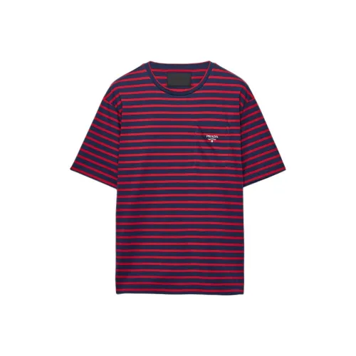 PRADA SS25 T Рубашка Мужская Красная Синяя