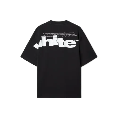 OFF Белая T-рубашка свободный крой мужская черная