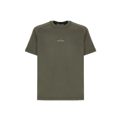 STONE ISLAND Мужская футболка оливкового цвета