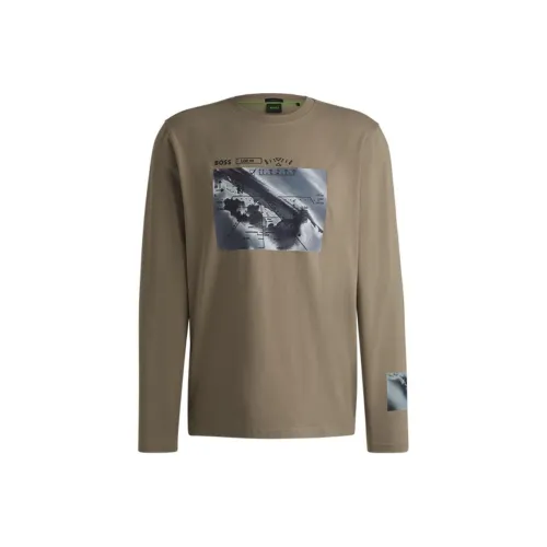 Hugo Boss SS25 T Рубашка Мужская Пальмовый Зеленый