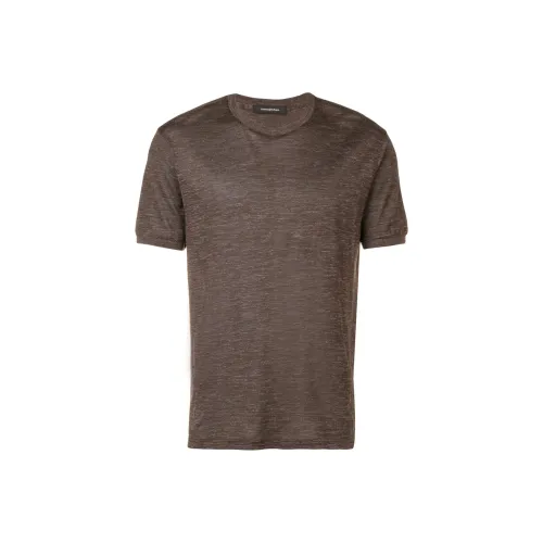 Ermenegildo Zegna Коричневые Мужские T-рубашки