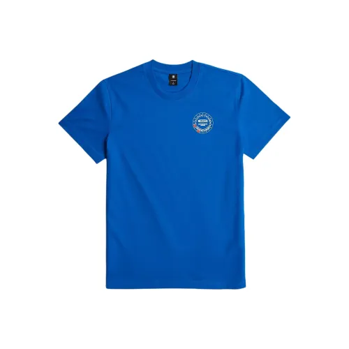 STAR RAW Синий Мужская T-Рубашка