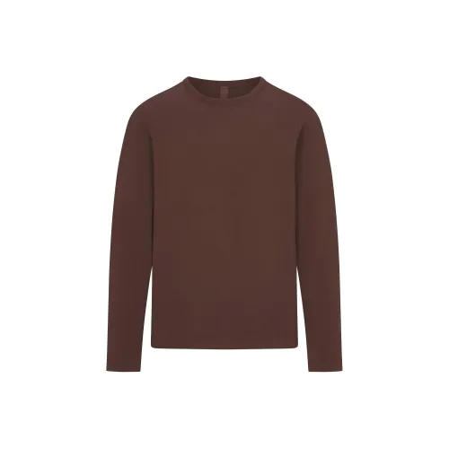 SKIMS FW24 Джерси Lounge MENS Relaxed Long Sleeve T Рубашка T Рубашка Мужской Грязь Грязь