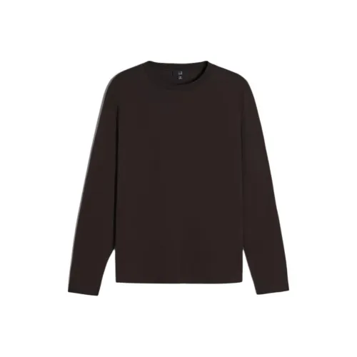 Dunhill Однотонная Рубашка с Круглым Вырезом Длинные Рукава Мужская Темно-Коричневый