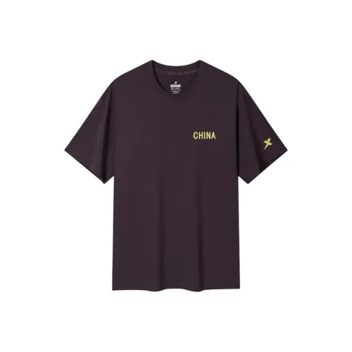 XTEP Темно-Сливовый Унисекс T-Рубашки