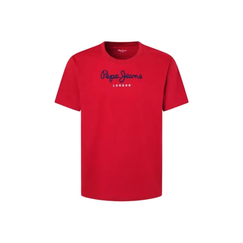 Pepe Jeans Red Men's T-Shirts Пепе Джинс Красный Мужские Футболки
