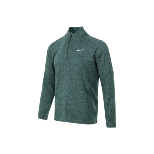 nike Dri Fit Элемент Бег T Рубашка Мужской Винтажный зеленый Coastal Зеленый Смешанный цвет Отражение Серебряный