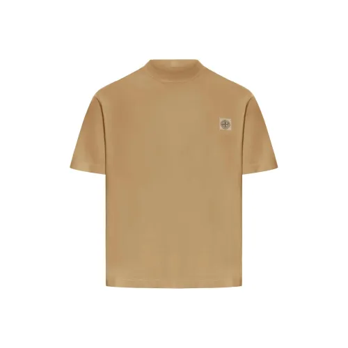 Stone Island Светло-янтарный Мужской T-рубашки