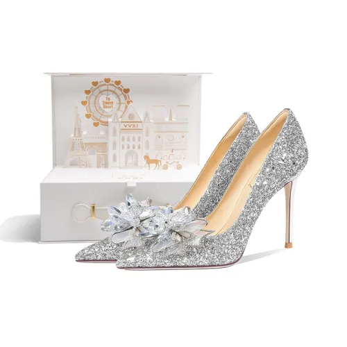 VVKI Узкий каблук Высокие каблуки 6 8 10 Женские Серебряный