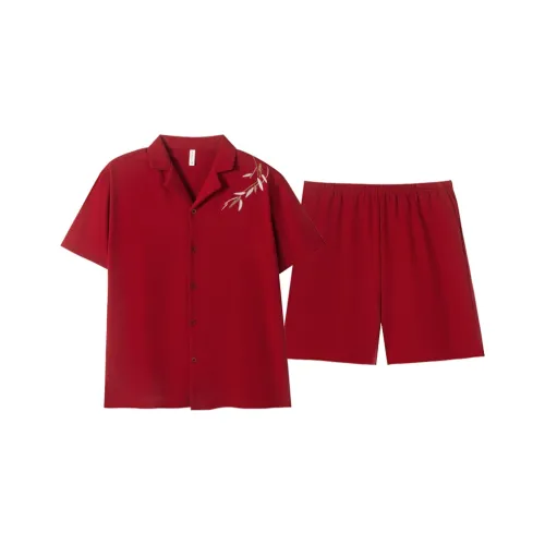 ROUKEER Красный Мужской Пижамный Комплект