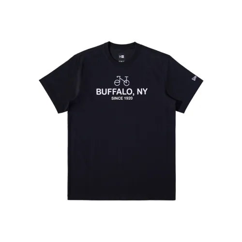 New Era Универсальный Дышащий Трикотажная ткань Короткий рукав Свободный крой T-рубашка Модный Топ Черный Унисекс