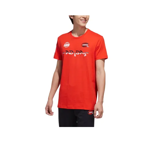 Adidas Neo T Рубашка Мужская Ярко-Розовая Красная Флуоресцентная