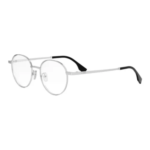 FENDI Металл Овал Оправы для очков Унисекс Серебряный