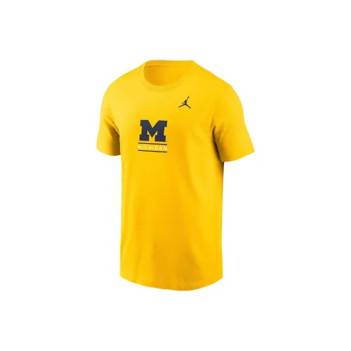 Jordan Michigan Wolverines FW24 COLLEGE T Рубашка Мужская Желтая