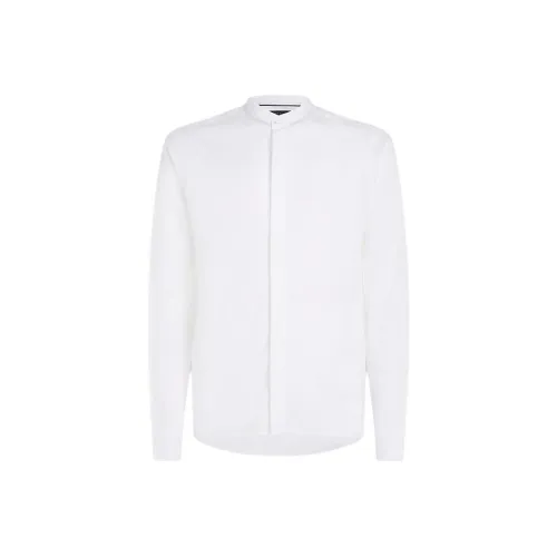 Tommy Hilfiger Полоска Ожерелье-чокер Dobby Регулярный крой Рубашка T Рубашка Мужская Белая