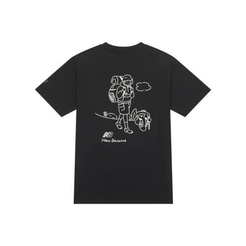 New Balance x Tombonia Centripetal Life Illustration Series 100% хлопок Короткий рукав Рубашка Унисекс Черный