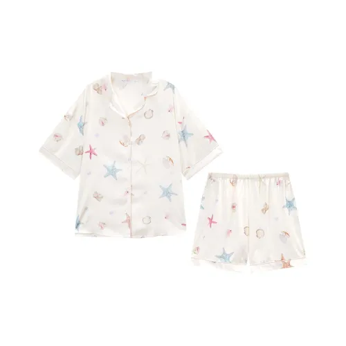 GUKOO Пижамный комплект женский миндально-белый