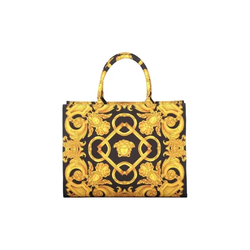 VERSACE MedusaBarocco Полиэстер Сумка-тоут Сумка для покупок Сумка через плечо Женская сумка Черный Золотой