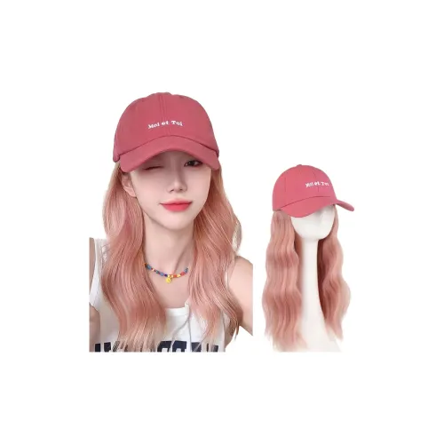Time Shadow Корейский стиль Шапки Кепки Набор*1 Парики Дофаминовая одежда Розовый