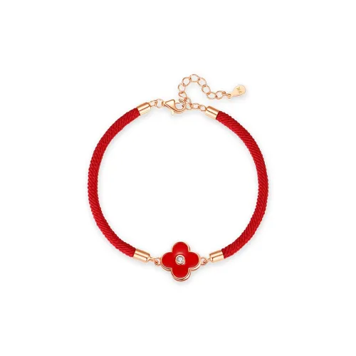 PARAS KORS Браслет с покрытием из серебра 925 пробы розовое золото шнурок женский