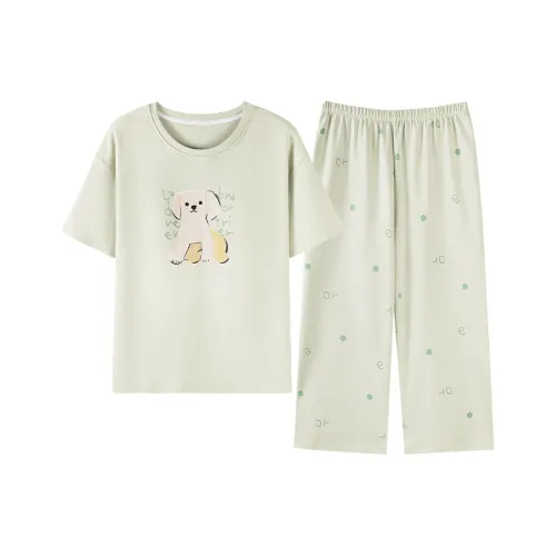 BONAS Пижамный комплект женский мятно-зеленый щенок
