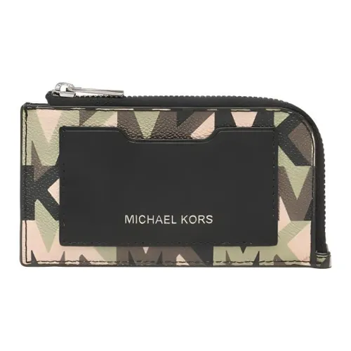 MICHAEL KORS MK Cooper Покрытие Холст с Материалы Картхолдер Кошелек Мужской Оливково-Зеленый С Принт