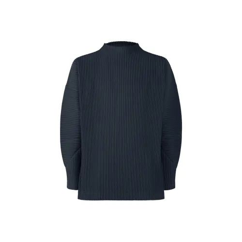 Homme Plissé Issey Miyake FW24 T Рубашка Мужская Полуночный Синий