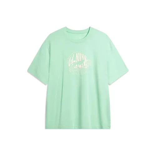 LINING Sports Life Collection Рукав с оборванным плечом T-рубашка Мужская Охлаждающая Зеленая