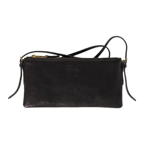 MIU MIU Клатч из овечьей кожи сумка через плечо мини женская черная