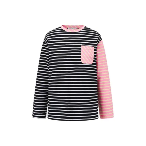 Alexia Sandra Stripe series T-Shirt Унисекс Черный Розовый