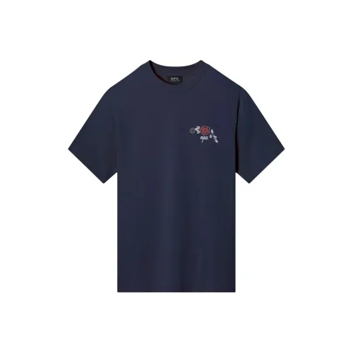 A.P.C SS25 T Рубашка Мужская Морской Синий