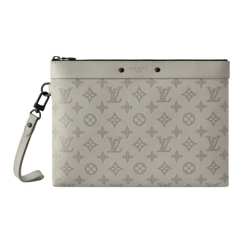 LOUIS VUITTON Маленькая сумочка To Go Тисненая телячья кожа Клатч Стандартный Мужской Серый