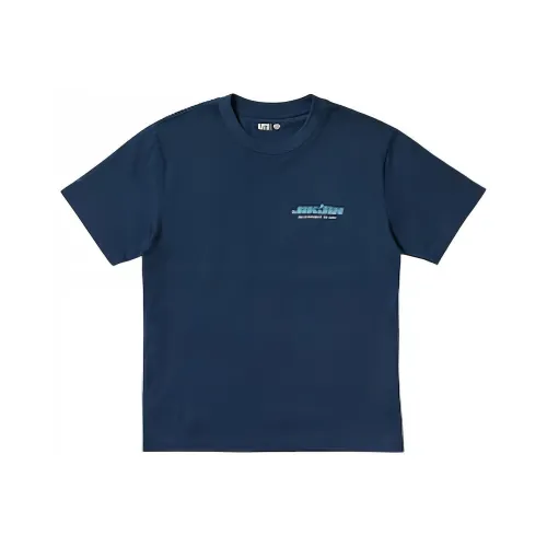 UNIQLO T-рубашка унисекс морского синего цвета