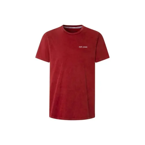 Pepe Jeans Red Men's T-Shirts Пепе Джинс Красный Мужские Футболки