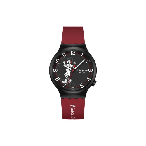 FIDO DIDO Vintage Exhibition Collection Кварцевый механизм Силиконовый ремешок Часы Унисекс Черный циферблат