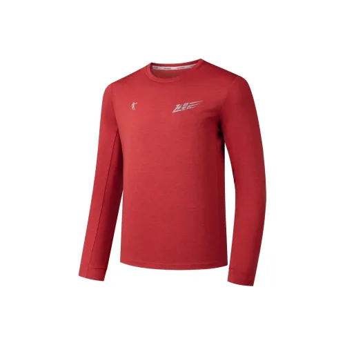 QIAODAN Feiying Бег Т-Рубашка Мужская Винтаж Настоящий Красный