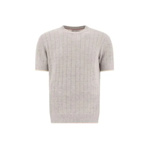 BRUNELLO CUCINELLI Серый Мужской T-Рубашки